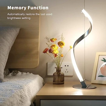 LED Spirāli, Galda Lampas Modernās Izliekta Galda, Gultas Touch Switch Lampu Droselēm Silta Baltā Nakts Gaismu, Lai Dzīvojamā Istaba Un Guļamistaba