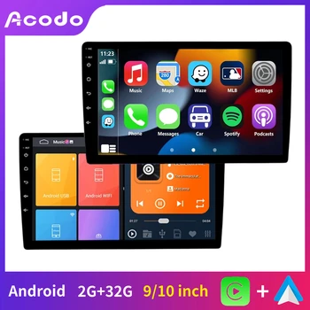 ACODO Carplay Android Auto Radio 9 10 collas 2 Din Multimedia Auto Spēlētājs Ar WiFi Bluetooth FM Navigācijas Autoradio Stereo