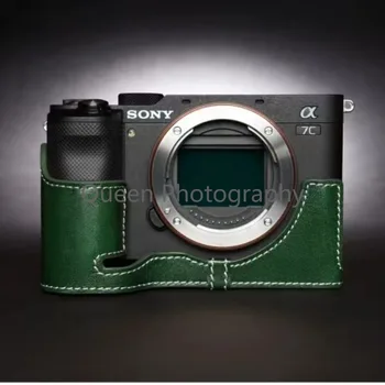 Īstas Ādas Pātagot Maiss, Ķermeņa Kaste Case for Sony A7c A7C Kamera Handgrip Quick Release Plate Bāzes 카메라가방 сумка для фотоаппарата