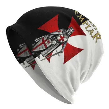 Knight Templar Beanies Caps Unisex Sunīti Ziemas Adīt Cepuri Pieaugušo Kariem Bruņinieku Kristiešu Karavīrs Beanie Cepurēm Āra Slēpošanas Klp