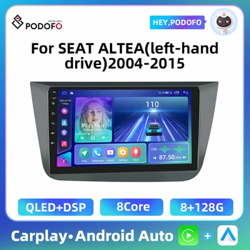 Podofo Auto Radio SEAT ALTEA 2004-2016(kreisās puses disks) 2 Din Android Radio, GPS Navigācija, Galvu Vienība Stereo Autoradio Auto